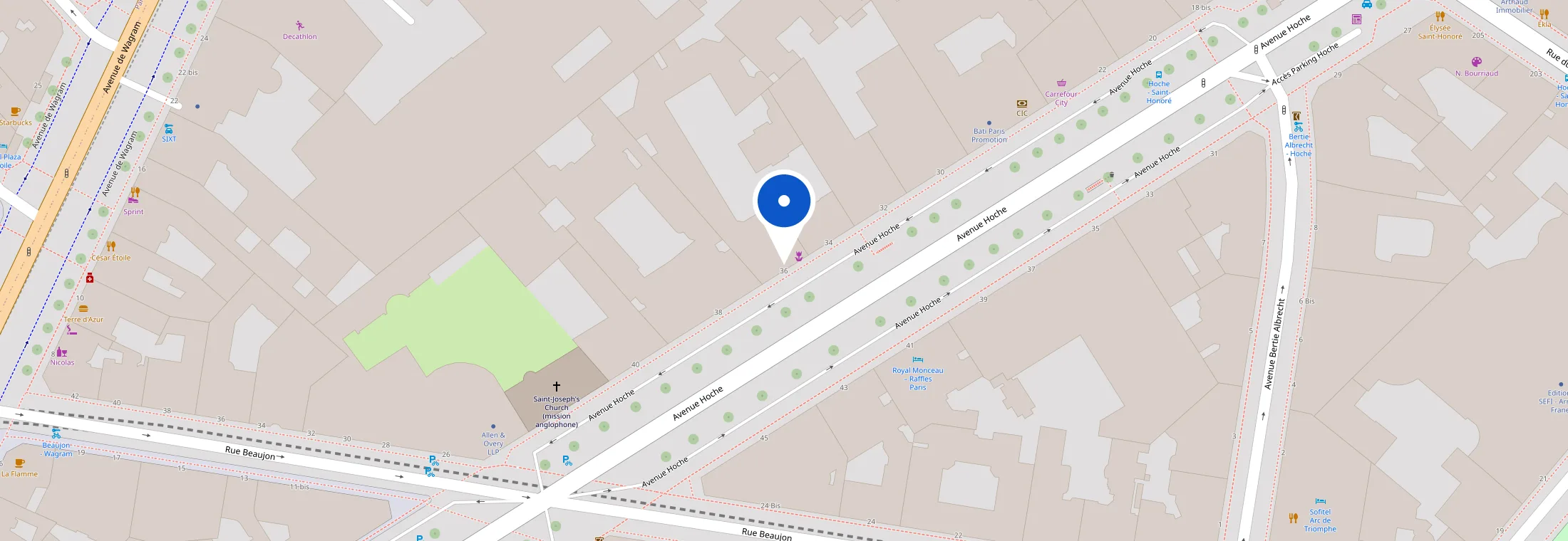Plan d’accès : APIA, 36 avenue Hoche, 75008 Paris